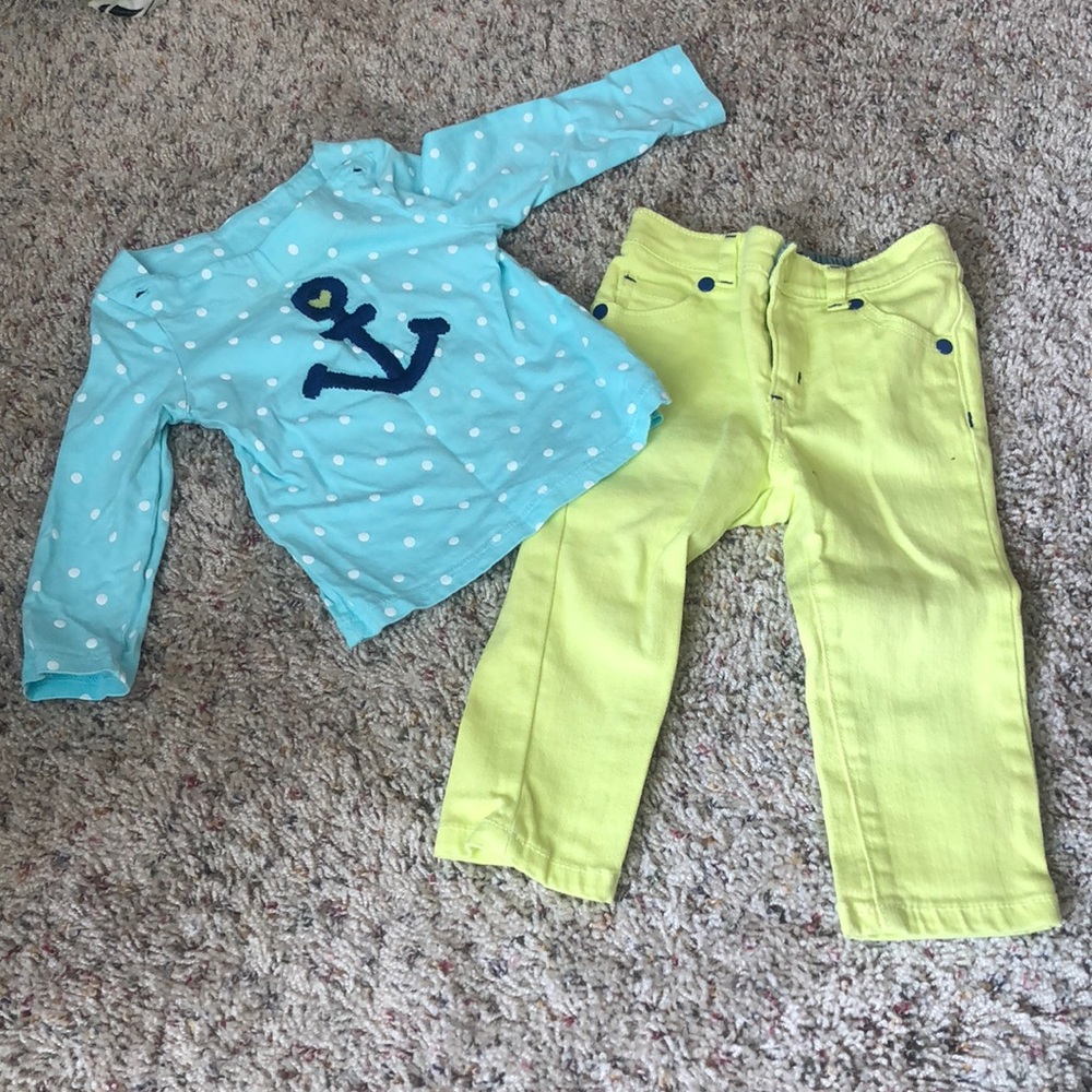 Crazy 8 babygirl jeans and knit shirt